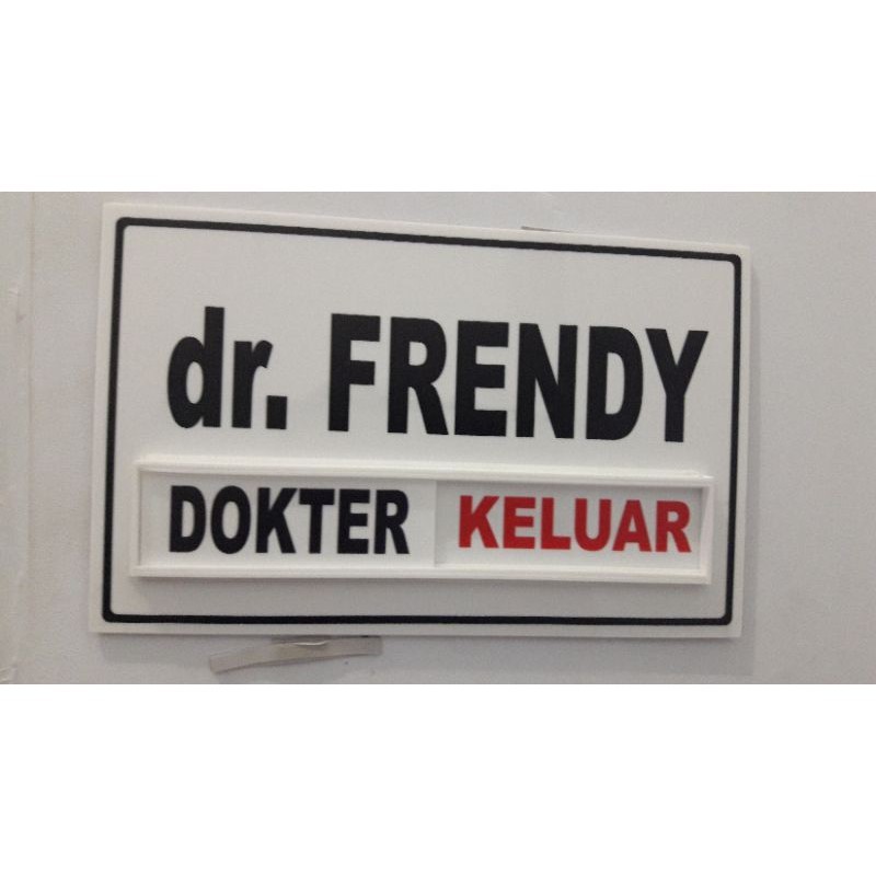 

Sign Board Acrylic Sign Label Acrylic papan nama Dokter/ Bidan Akrilik