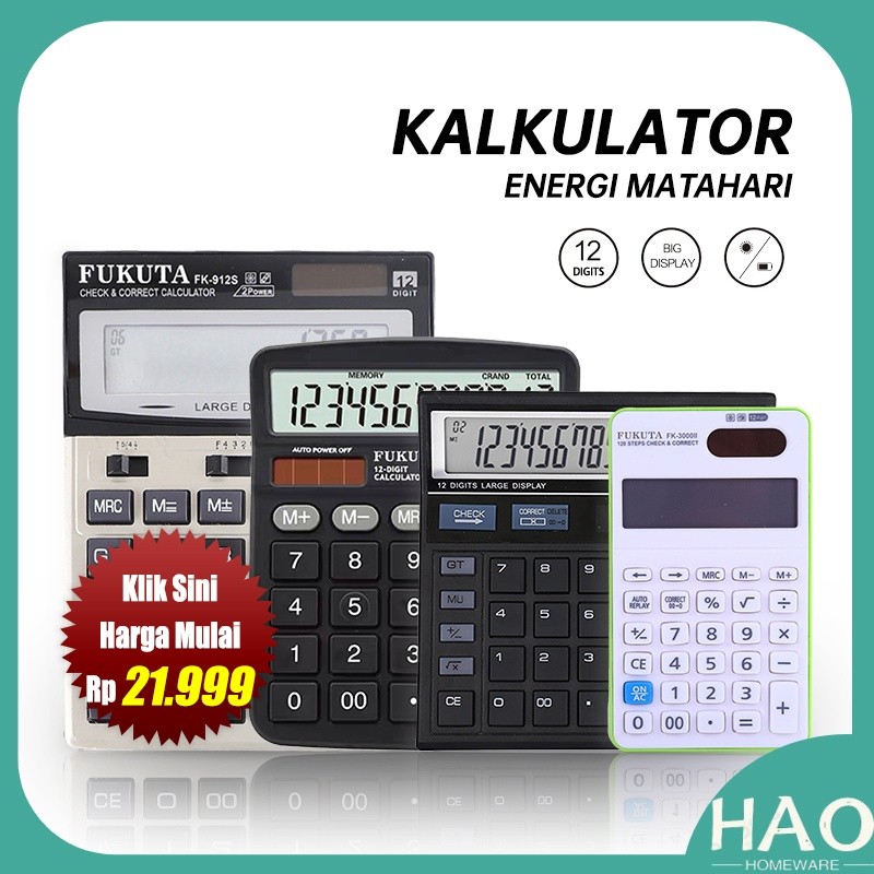 

Kalkulator Energi Matahari 12 Digit / Kalkulator Electronik / Kalkulator Kecil / Kakulator Dagang