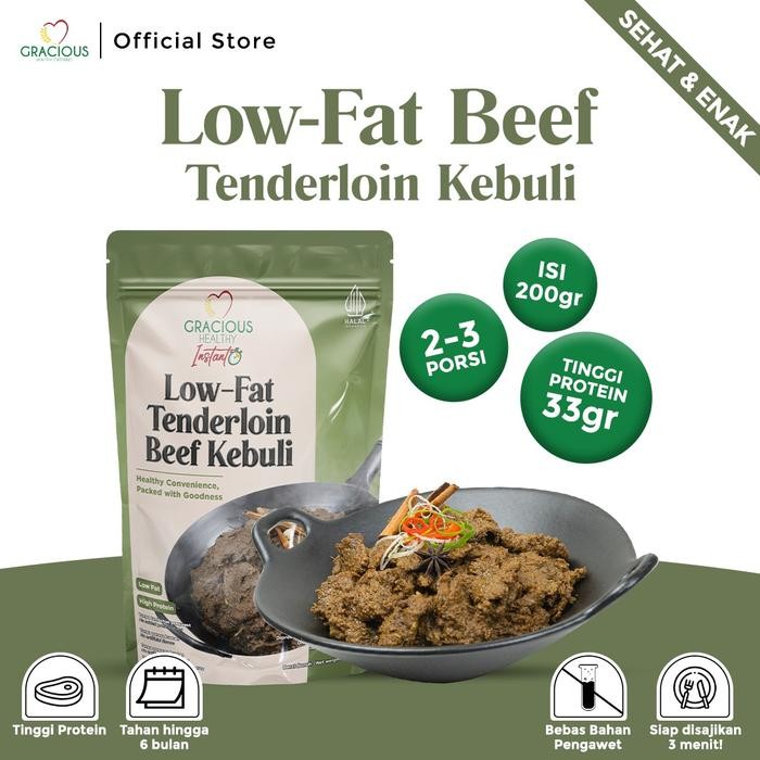 

NewZbgt- LOW-FAT BEEF KEBULI [Makanan Instant Sehat Siap Saji , Tanpa Bahan Pengawet, Tahan Hingga