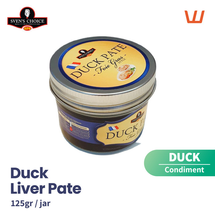 

NewZbgt- Duck Liver Pate New in Glass Jar Foie Gras Style Sven's Choice 125gr