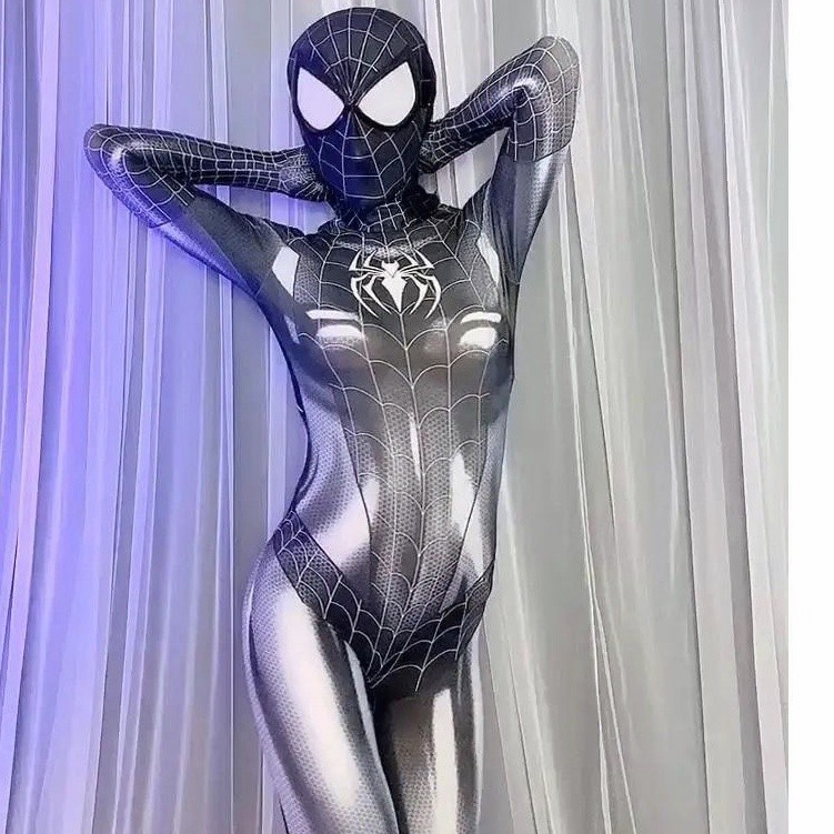 Terbaru Halloween Superhero Spiderman D.Va Gwen Wanita Kostum Setelan Orang Dewasa Cosplay Pakaian