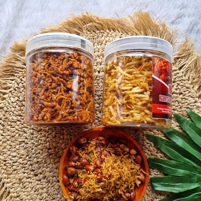 

NewZbgt- PAKET BUNDLING teri tempe balado 300gr dan kentang original 200gr Food Snack Pedas