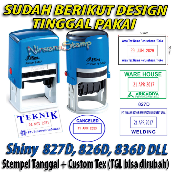 

Stempel Shiny S 827D Tanggal Otomatis Custom Text