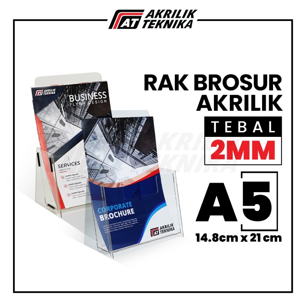 

Rak Brosur Akrilik A5 / Display Menu Meja / Acrylic Flyer Holder