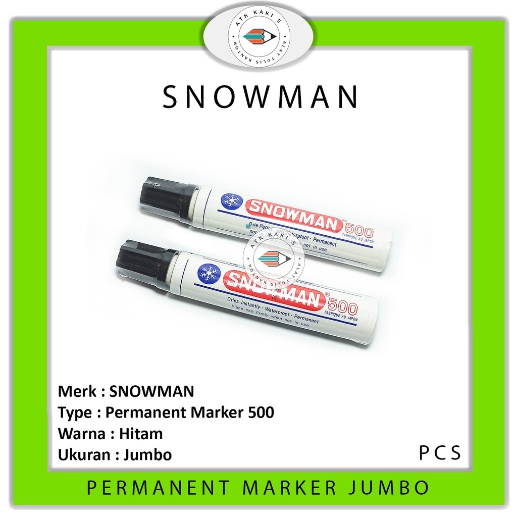 

SNOWMAN - Spidol Permanent Marker Jumbo 500 Hitam - PCS