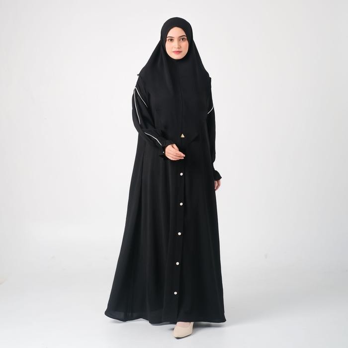 Busanae- Zahwa Official - Sohifaa Dres Gamis Abaya Premium Set Kimar Bergo Bahan Linen Lineca All