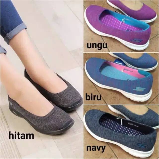 Premium Skechers / Sepatu Skechers Wanita Go Step Ballet Canvas / Skechers Wanita Gostep / Include