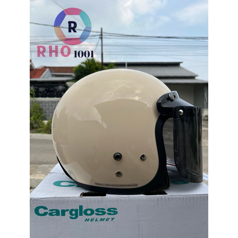 Terbaru Helm Cargloss Cfm Solid Original 100% Retro Half Face Full Leher