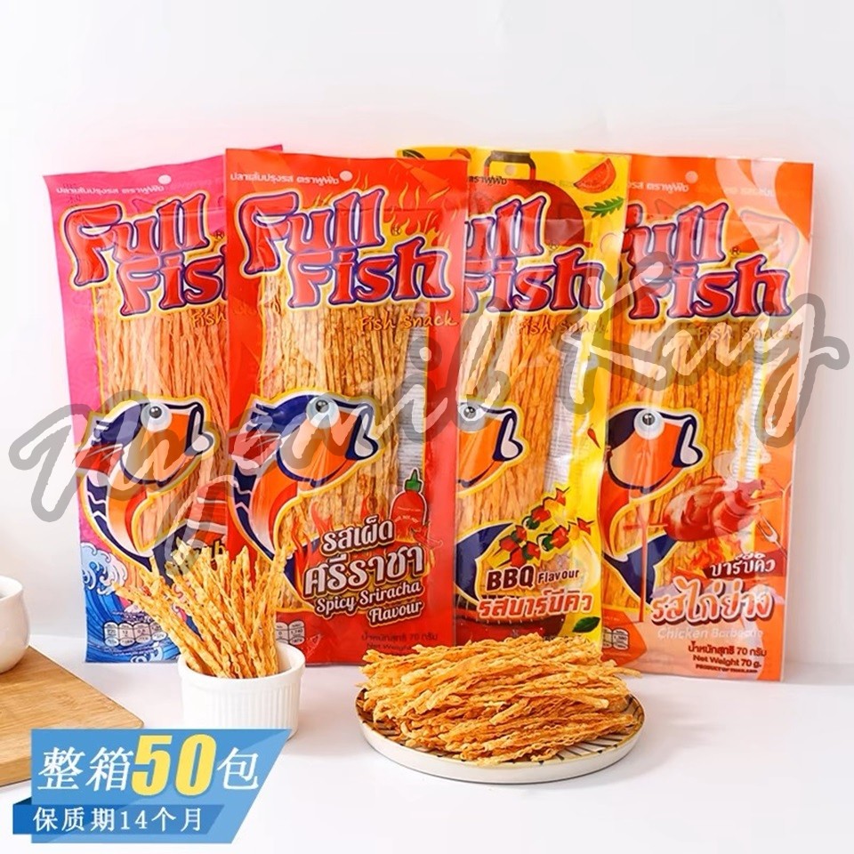 

FULLFISH Snack Ikan Rasa BBQ - Ikan Dried Fish Fillet Snack Rasa Chicken BBQ Crab Spicy Sriracha -