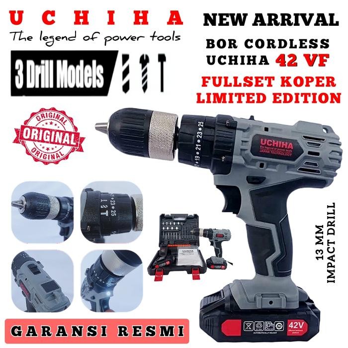Japan 36v UCHIHA mesin bor baterai impact cordless drill beton besi