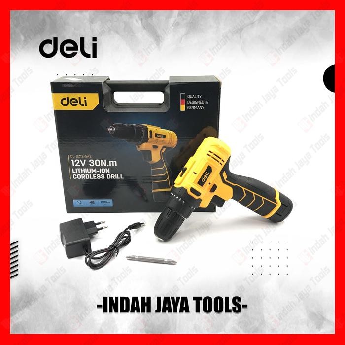 DELI DL-DZ12-5A2 Mesin Bor Tangan Baterai 12V - Cordless Drill Battery