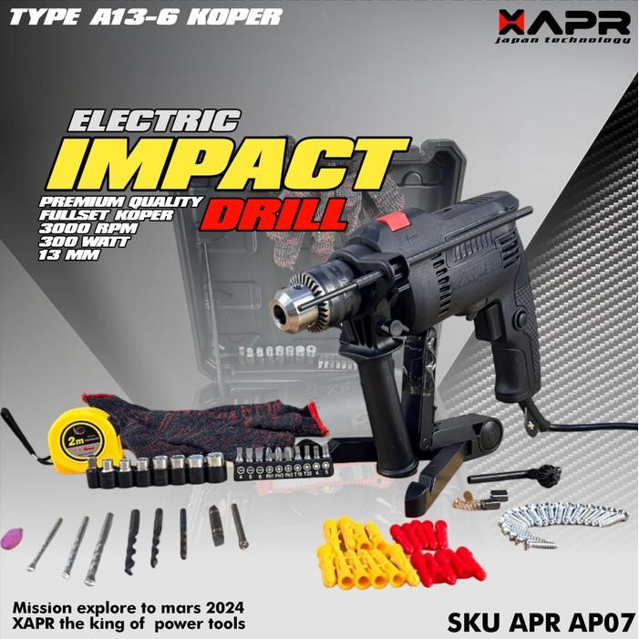 APR AP07 Bor Listrik 13mm Variable Speed Garansi Resmi 2th APR A13-6