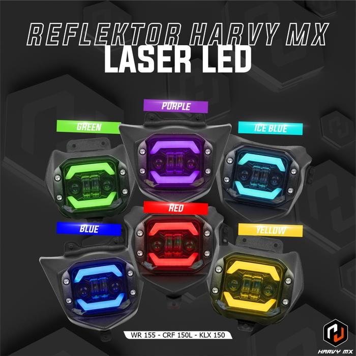 PREMIUM Harvymx Reflektor Laser LED Lampu Depan Supermoto Motor CRF 150L WR 155 KLX BIGFOOT DTRACKER
