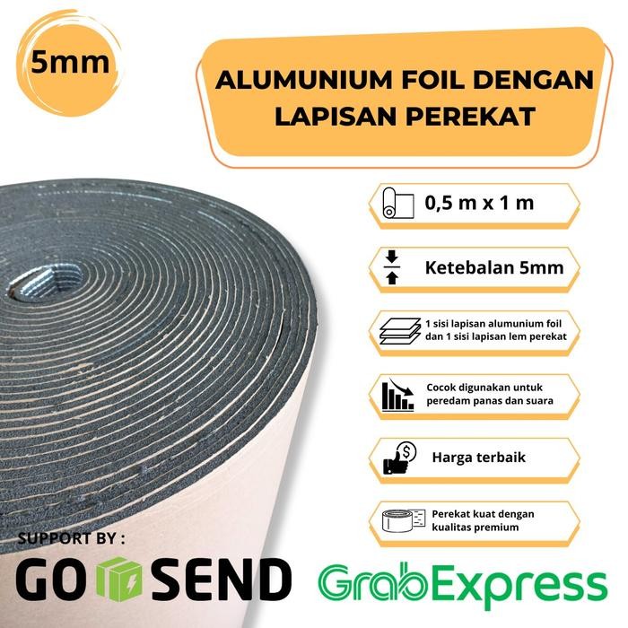 Ready [GOJEK / GRAB] 5mm ALUMUNIUM FOIL,U/ PEREDAM PANAS MOBIL,THERMAL ALUMUNIUM PER 50CM