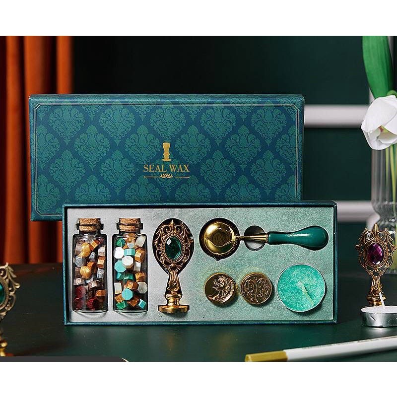

Retro Seal Wax Beads Set Stempel Sealing Lilin Segel Wax Stempel Undangan