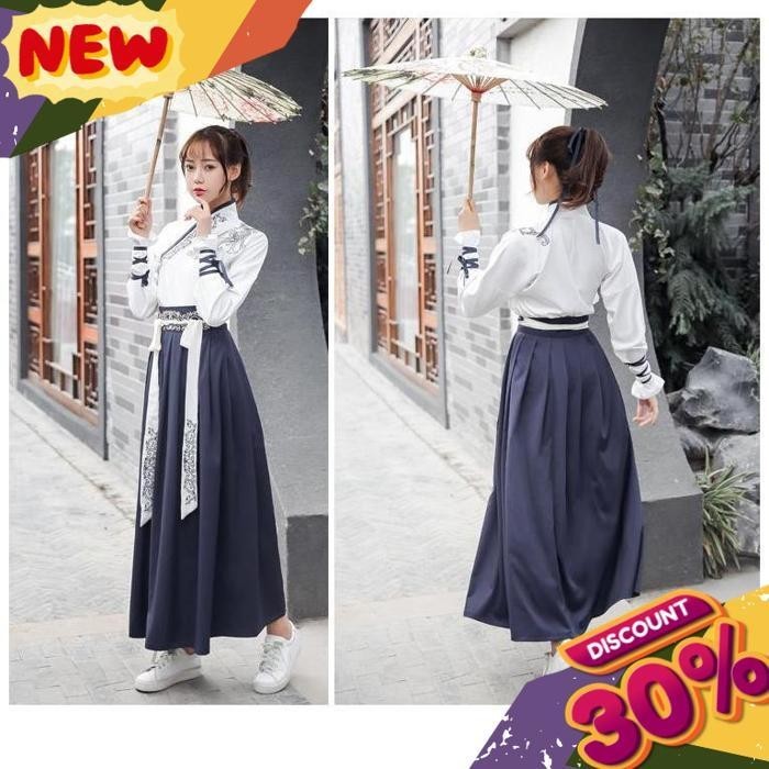 Ready Today Cc-127 Hanfu Unisex Wanita Pria Baju Tradisional Cina Han Yukata Kimono Warrior Cosplay