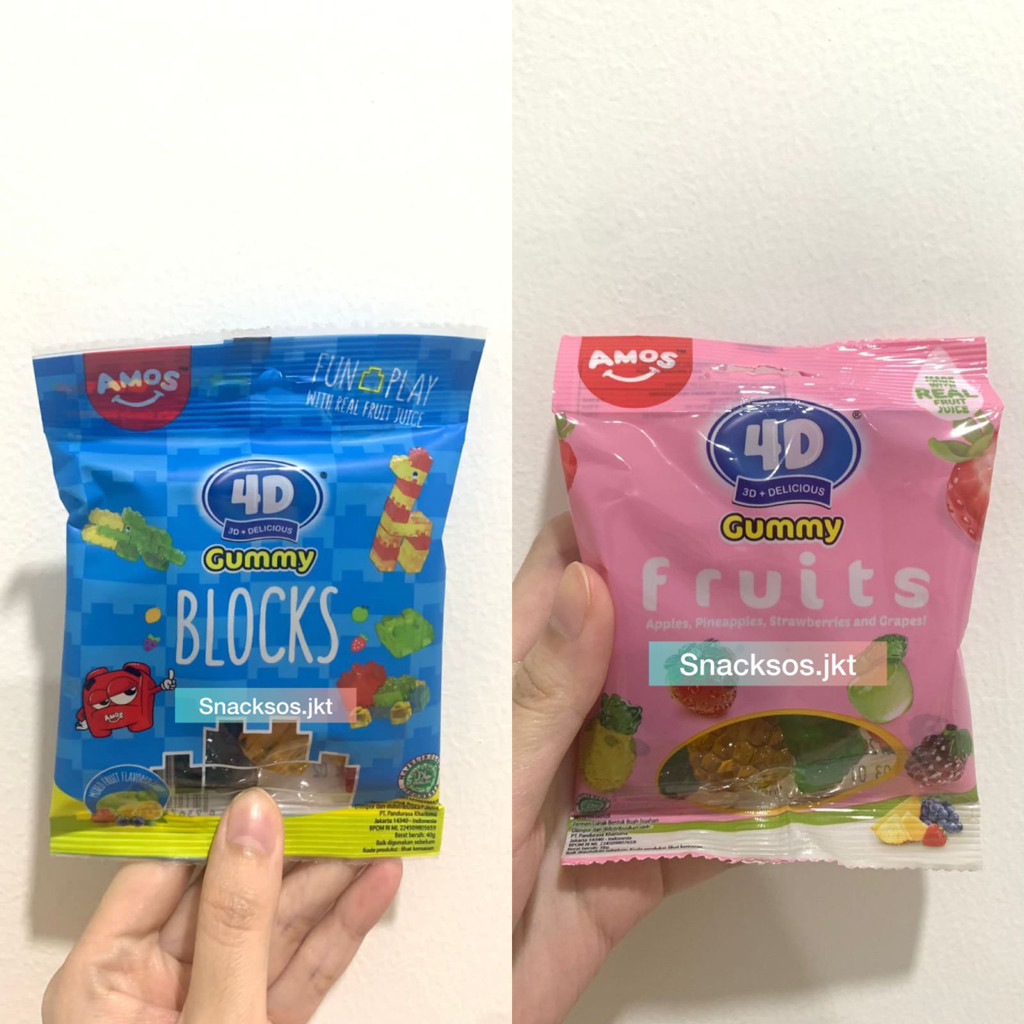 

Sajiandapur Amos 4D Gummy Delicious Fruits / Blocks- Yupi