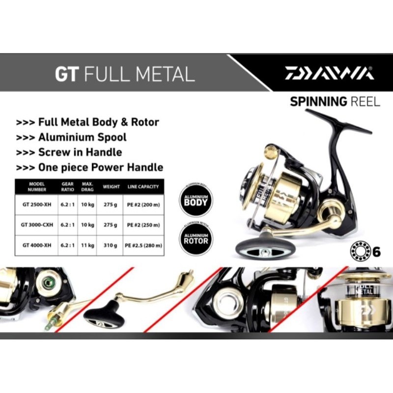 Reel Daiwa GT 2500 3000 4000 WE