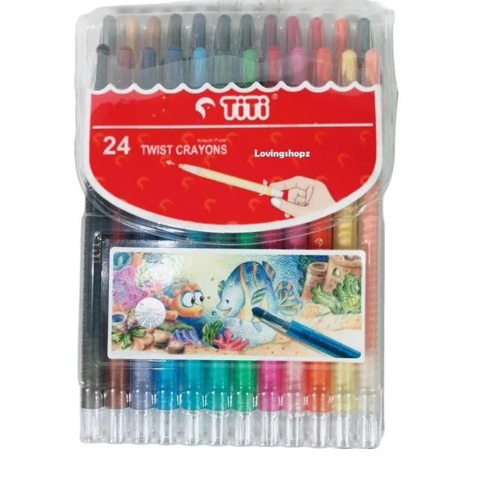 

Crayon Titi Putar Twist 24 Warna Pastel Non Toxic - Pastels, Kertas