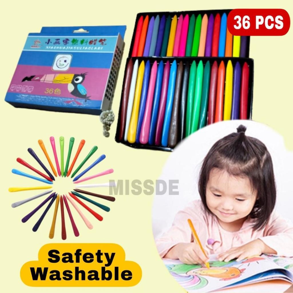 

Crayon Anti Air Anti Kotor Isi 36 Pcs / Crayon Lab Non Toxic / Crayon Triangular Lab Triangle