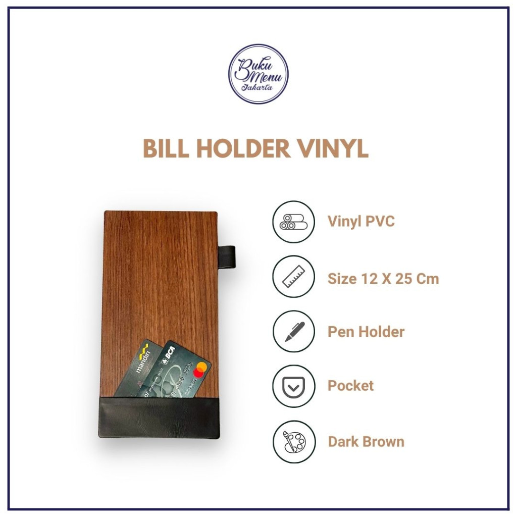 

Billholder Kulit Sintetis & Vinyl PVC Ready Stock - Bill presenter - Bill Folder - Cafe Restoran