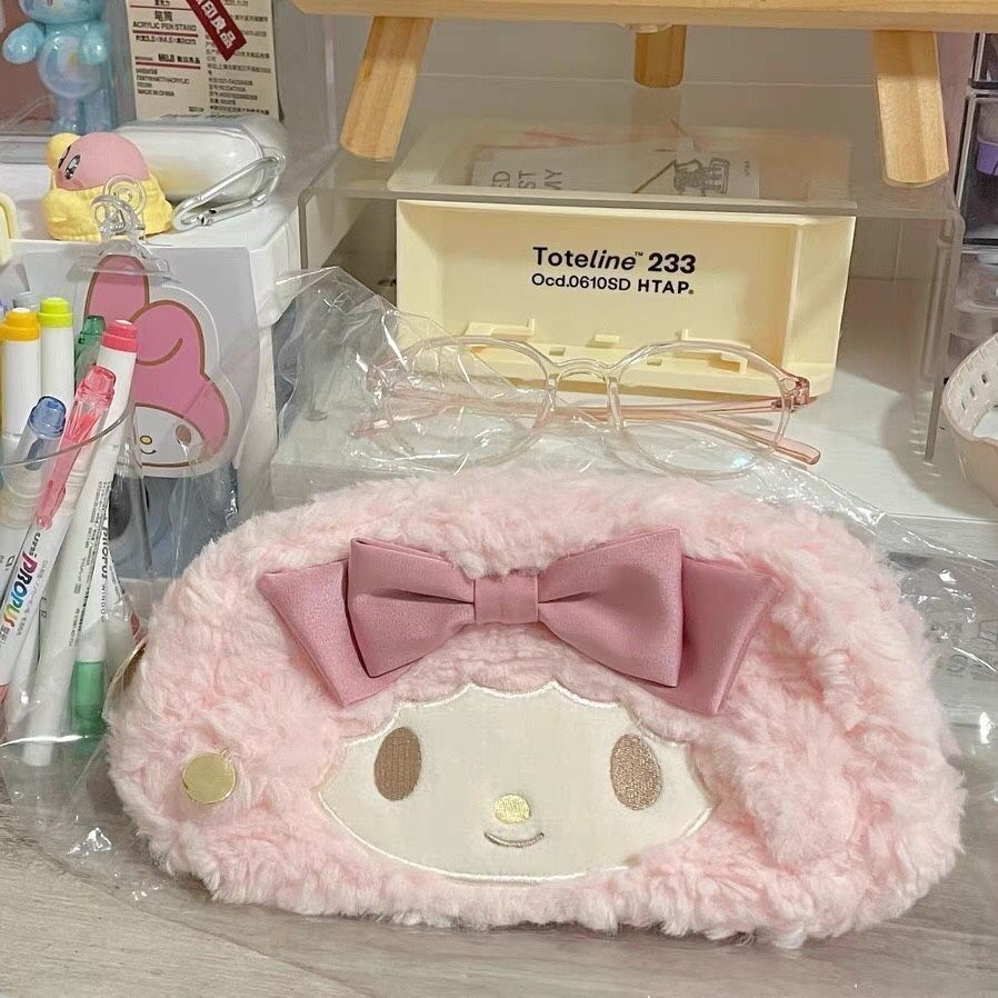 

Stok Tersedia Sera Jepang domba mewah pensil piano gadis lucu tas alat tulis kartun berkapasitas