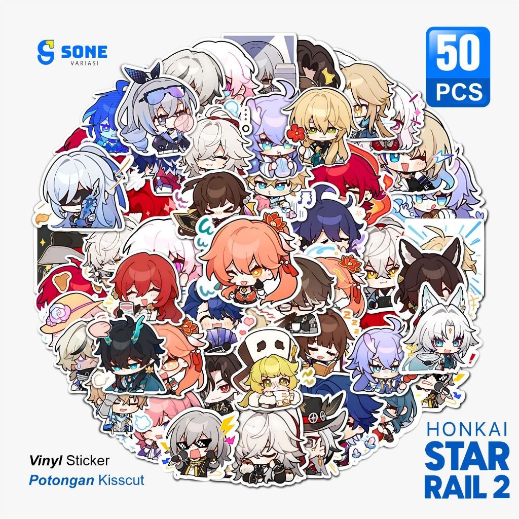

UM1 Stiker Honkai Star Rail 2 Aesthetic Paper Vinyl Anti Air Aksesoris Laptop Buku Tumbler