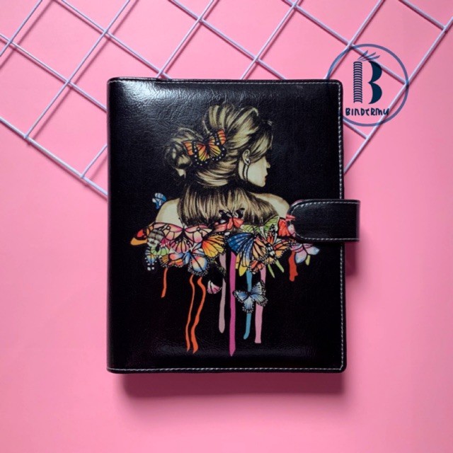 

Bindermu READY Binder Motif Butterfly Girl Printing Kulit 20ring A5 26ring B5