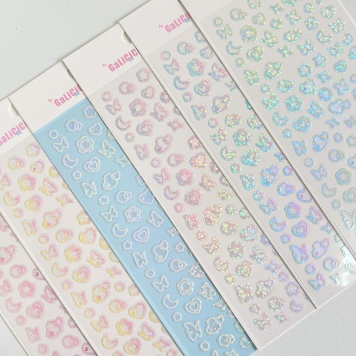 

UM1 Sticker Seri HOLOGRAM DECORATIVE Stiker Glitter Photocard Hias Deco Stickers Galicici
