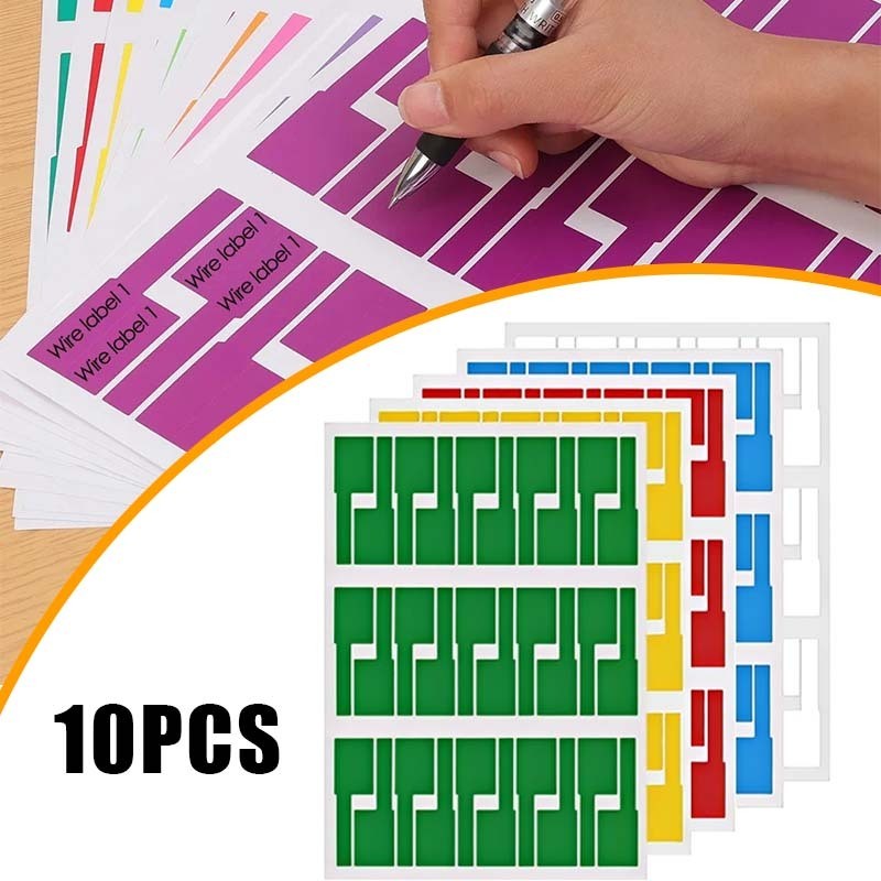 

UM1 10 Lembar / 300pcs Label Kabel Listrik Sticker Cable Tag Sticker Jaringan Anti Air Cable Label