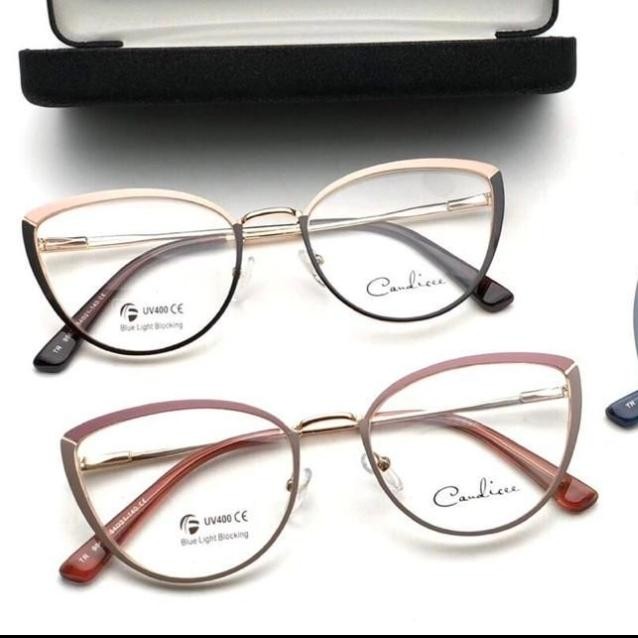 Laris Kacamata Wanita Model Model Mata Kucing Minus,Plus, Anti Radiasi Blue Frame