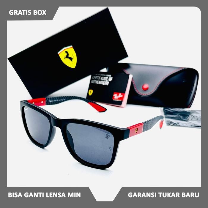 Menarik New Kacamata Sangglass Rayban006 Ferarri 8342 Oval Polarized + Uv400 / Kacamata Pria /