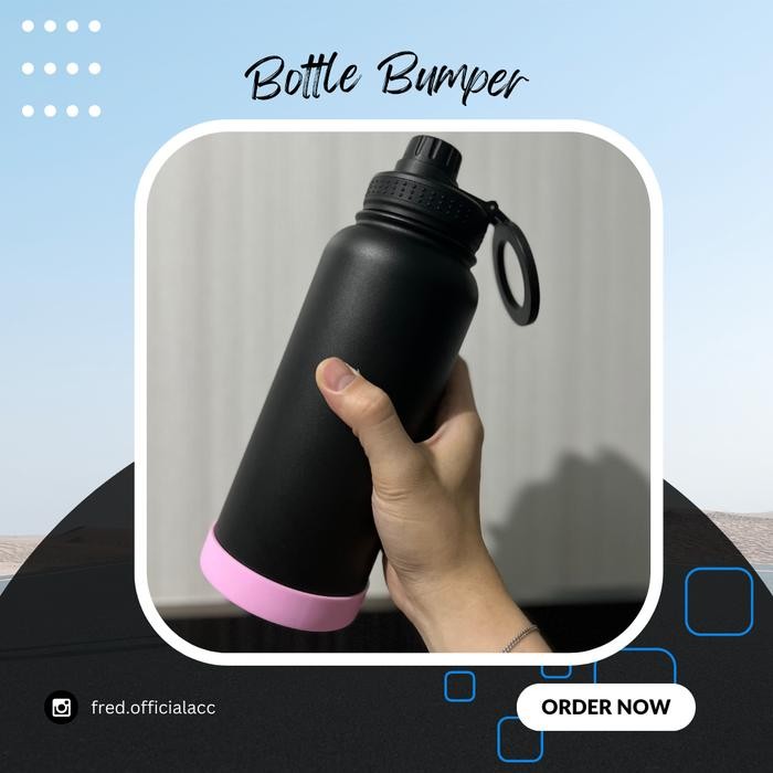 Bottle Bumper (ukuran 9cm) Bumper Polos Silicon Pelindung Bawah Botol / Tumbler, Anti Slip, Anti