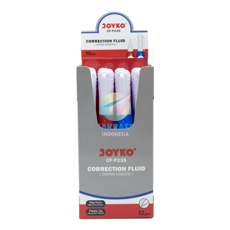

UM1 (12 Pcs) GROSIR Tipe-X Tipex Tip-Ex Cair JOYKO CF-P235 Correction Fluid Ujung Tip Besi Anti