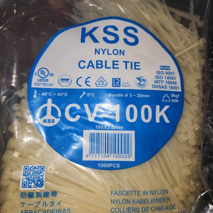 

Kabel Ties Kss Asli Original Taiwan Cv-100K X 2,5Mm @1000 Pcs