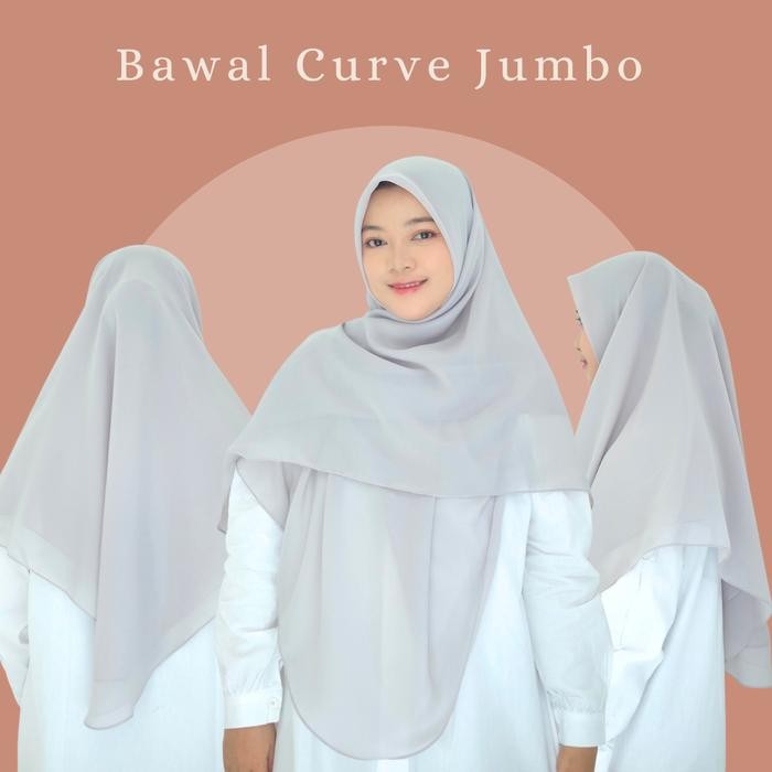 cantikk- BAWAL CURVE JUMBO HIJAB MALAYSIA Polycotton Segi Empat Kerudung Syari