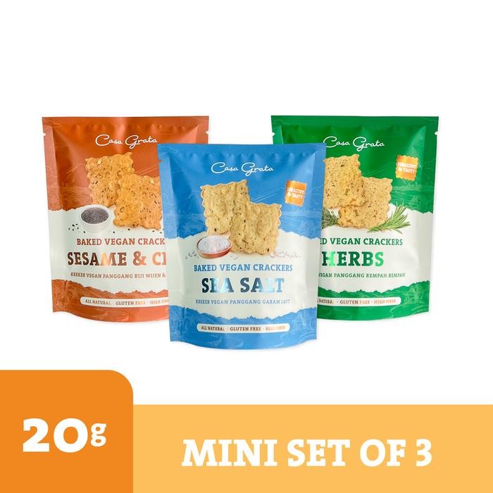 

EatFr3sh- Paket Cemilan Sehat - Mini Set of 3 Casa Grata Crackers 20gram
