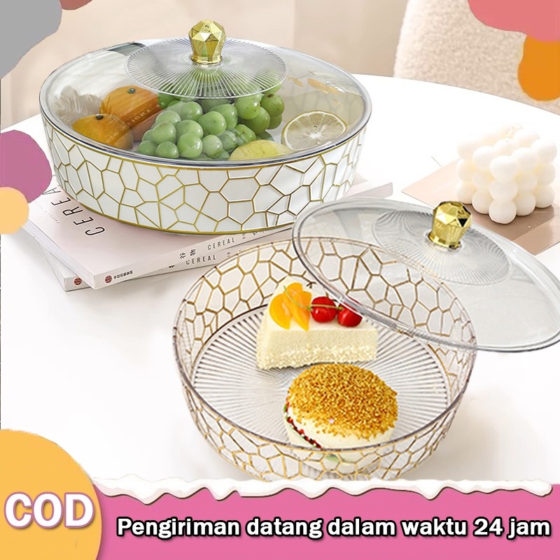 NAMPAN PLASTIK TEMPAT PRASMANAN KERANJANG BUAH DENGAN TUTUP TEMPAT PENYIMPANAN BUAH AESTHETIC