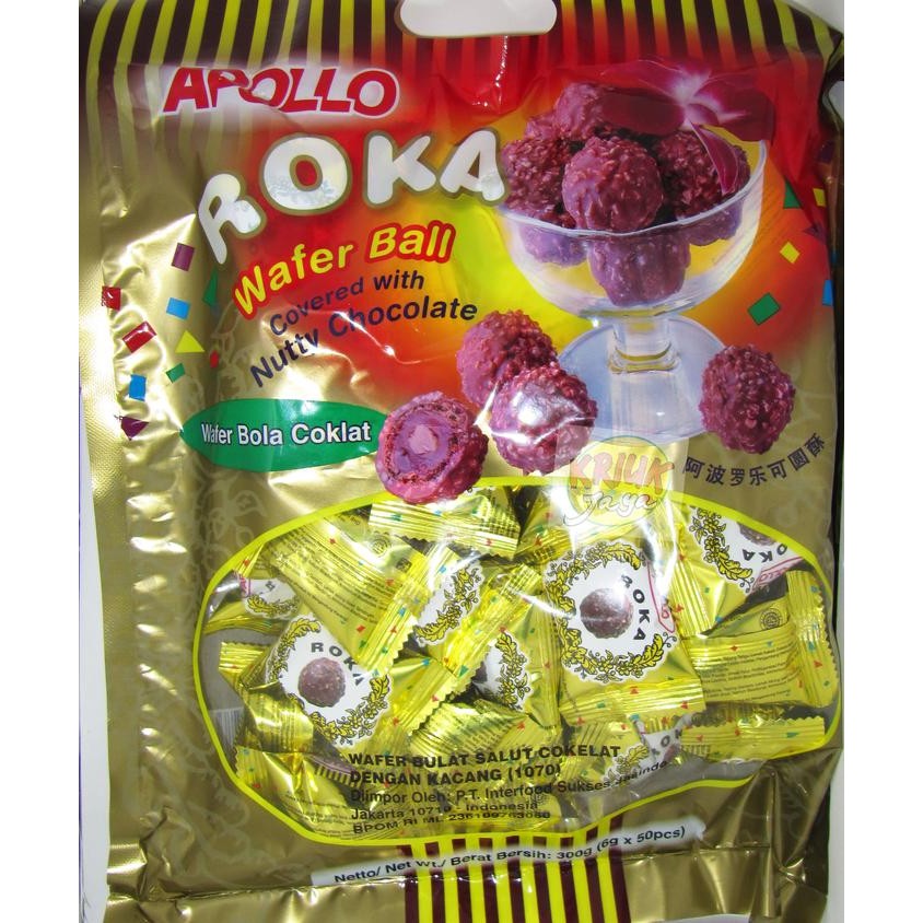 

EatFr3sh- Roka Apollo Wafer Bola Coklat 50 Pcs
