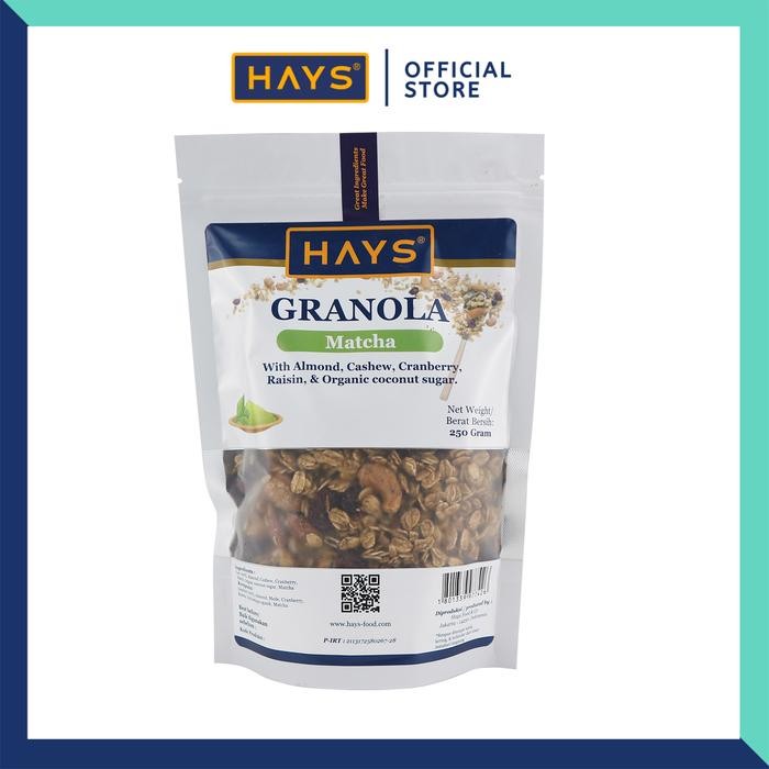 

EatFr3sh- HAYS Granola All Variant 250 Gram Dengan Almond Mede Cranberry Raisin Organic Coconut