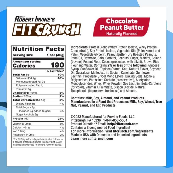 

EatFr3sh- Irvine's Fit Crunch Mint Chocolate Chip High Protein Baked Bar