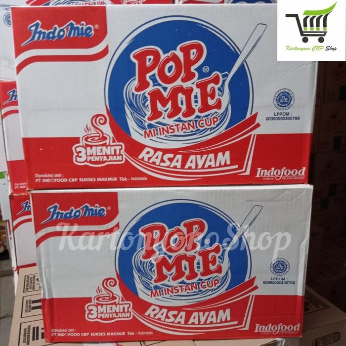 

EatFr3sh- Popmi Popmie Pop Mie Mi Instant Gelas Rasa Ayam Per Dus isi 24 pcs