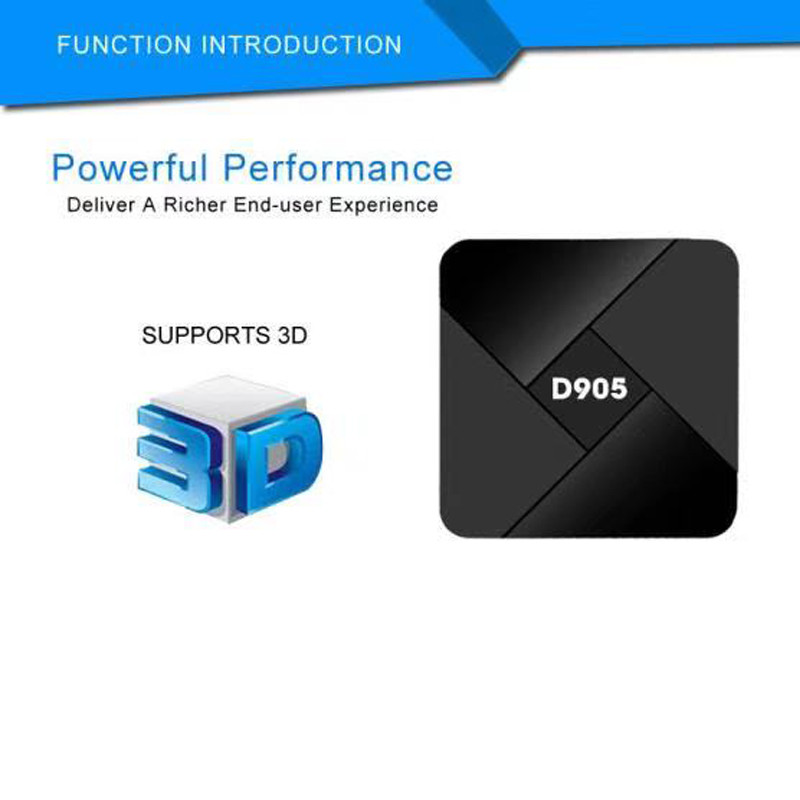D905 Smart Tv Box Android Amlogic S905L Quad Core Arm Cortex-A53 Wifi 4G Hd 4K H.265 Set Top Box