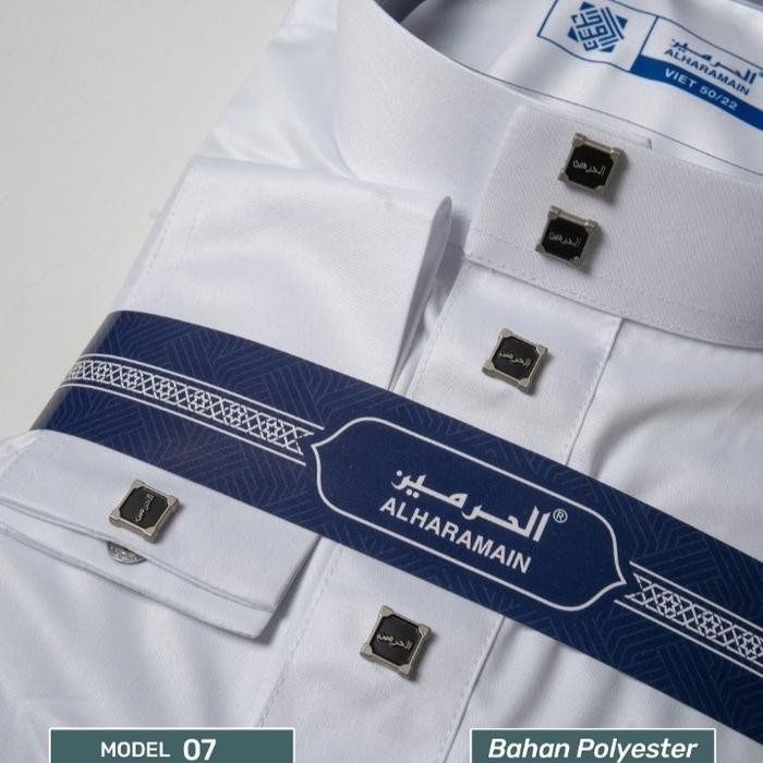 Fatir- Jubah Al Haramain Hitam Putih Premium Manset 07