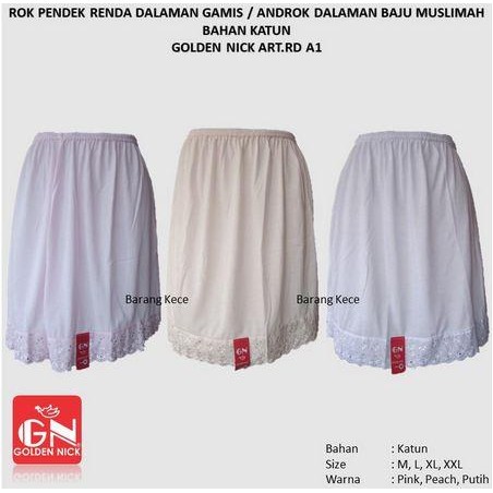 Hot Sale Androk Pendek Daleman Gamis Wanita / Daleman Rok Muslimah Bahan Katun Dsk48