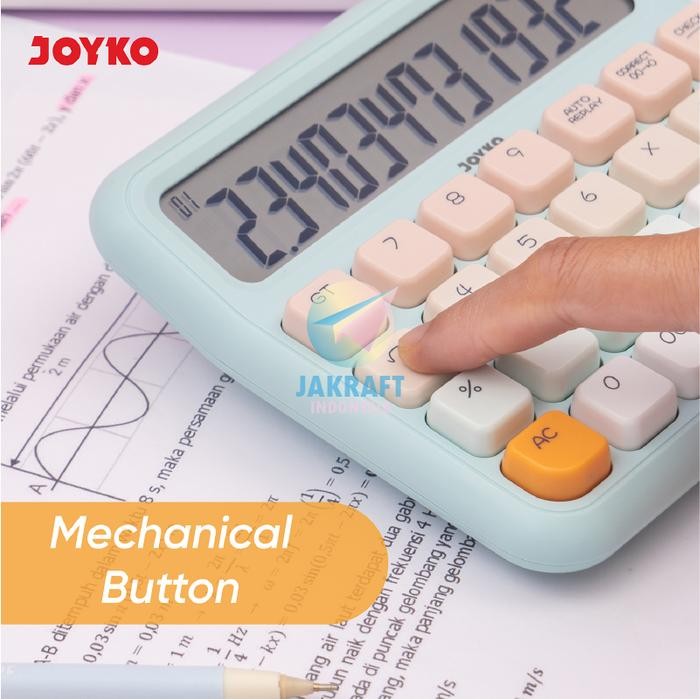

(1 Pcs) Kalkulator Pastel Joyko Cc-63Aco Calculator 12 Digits Big Dispay Check Correct 112 Steps Aaa
