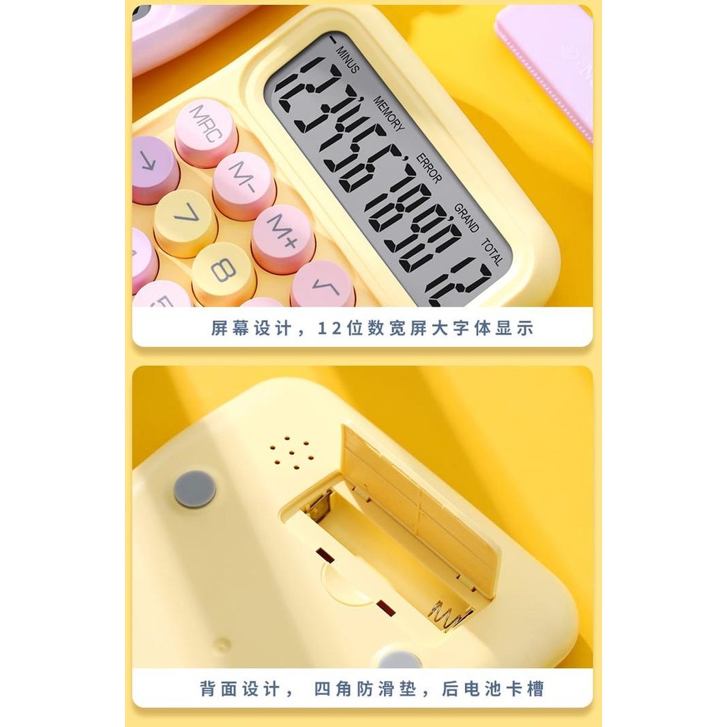 

Kalkulator Calculator Keyboard Boba Dot Fancy Warna Soft Pastel Merk Perisai Free Baterai