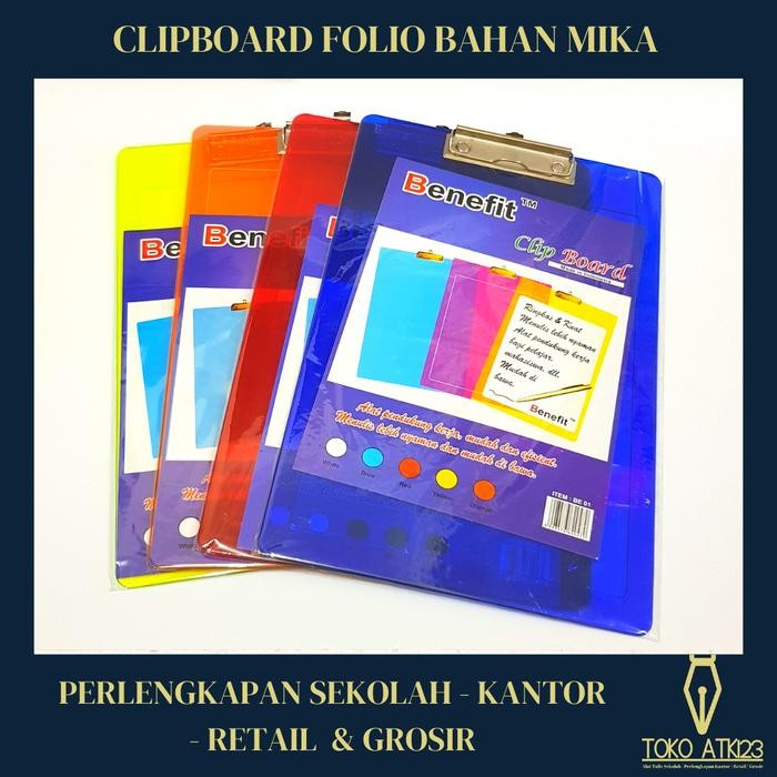 

No.OneBest- Clipboard / Papan Jalan / Papan Dada Ukuran Folio Mika