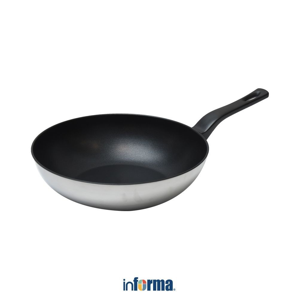 Informa Cooking Color 28 cm Lucas Wajan Penggorengan Frypan Pan Wok Anti Lengket Non Stick Tlon