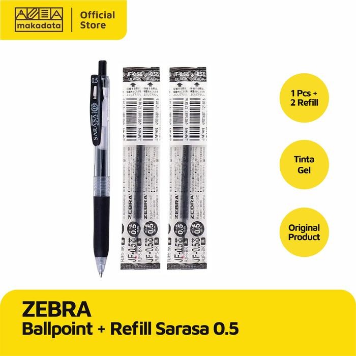 

No.OneBest- SET BALLPOINT BOLPEN PULPEN ZEBRA SARASA 0.5 & 2 REFILL MURAH